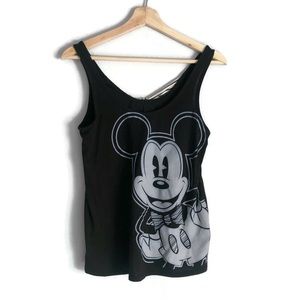 Disney tank top open back black and white XS